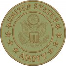 US ARMY Round Brown Gold Iron Sew on Center Tag Patch for Biker Vest Jacket