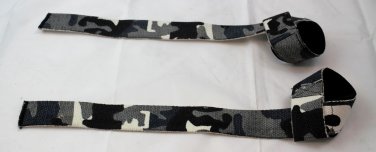 weight lifting straps grey black and white army style