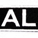 AL White on Black Iron on Name Tag Patch for Biker Vest NB196