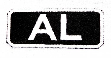 AL White on Black Iron on Name Tag Patch for Biker Vest NB196