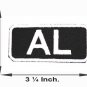 AL White on Black Iron on Name Tag Patch for Biker Vest NB196