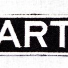ART White on Black Iron on Name Tag Patch for Biker Vest NB199