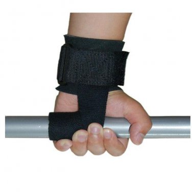Wrist Support Training Weight Lifting Straps Pair Hand Bar (Black)