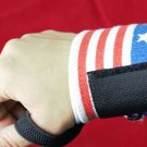 Wrist Support Training Weight Lifting Straps Pair Hand Bar american flag