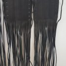 Motorcycle Leather Handlebar Grip Covers with Gel & fringes Pair New