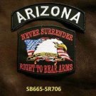 ARIZONA and NEVER SURRENDER Smalls Set for Biker Vest