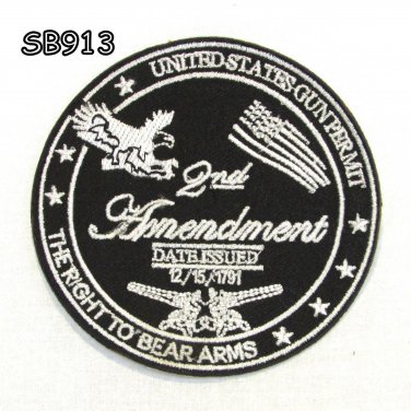 Small Patch 2nd Amendment the Right Iron on Small Patch for Biker Vest