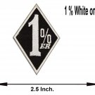 Small Patch 1 % White and Black  Iron on for Biker Vest SB879
