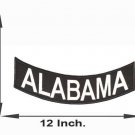 ALABAMA White on Black  Bottom Rocker Patches for Vest BR426 12 x 2-1/2