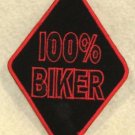 Small Patch 100% BIKER Red on Black Iron on for Biker Vest SB722
