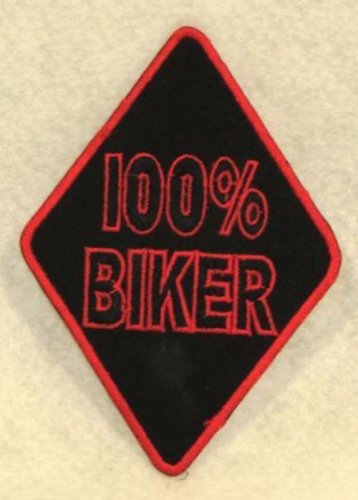 Small Patch 100% BIKER Red on Black Iron on for Biker Vest SB722
