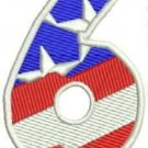 Small Patch 6 Numeric Symbol of US Flag Iron on for Biker Vest
