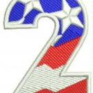 Small Patch 2 Numeric Symbol of US Flag Iron on for Biker Vest
