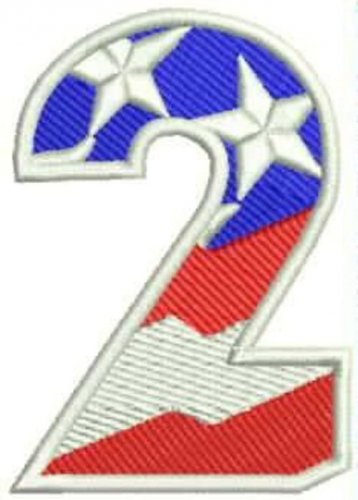 Small Patch 2 Numeric Symbol of US Flag Iron on for Biker Vest
