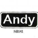 Andy Iron on Name Tag Patch for Motorcycle Biker Jacket and Vest NB141