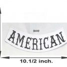 AMERICAN Black on White Bottom Rocker Iron on Patch for Biker Vest BR449