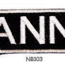 Ann White on Black Iron on Name Tag Patch for Biker Vest NB103