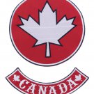 CANADA Flag Center and Bottom Rocker Iron on Patch for Biker Vest CP190B