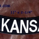 ARKANSAS White on Black Bottom Rocker Patches for Vest jacket BR399