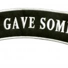 ALL GAVE SOME POW MIA White on Black Top Rocker Patch 11 x 2-1/2