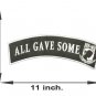 ALL GAVE SOME POW MIA White on Black Top Rocker Patch 11 x 2-1/2