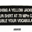 CATCHING A YELLOW JACKET Iron on Small Patch for Biker Vest SB905