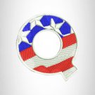 Q Alphabet Letters of US Flag Iron on Small Patch for Biker Vest