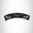 Angel Silver on Black Iron on Top Rocker Patch for Biker Vest Jacket TR403