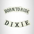 BORN TO RIDE DIXIE Rocker 2 Patches Set Sew on for Vest Jacket