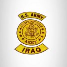 ARMY IRAQ Brown on Gold Iron on 3 Large Back Patches Set for Biker Vest Jacket