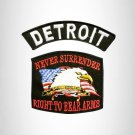 DETROIT and NEVER SURRENDER Small Patches Set for Biker Vest