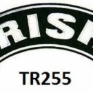Irish White on Black Border Iron on Top Rocker Patch for Biker Vest Jacket