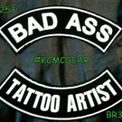 BAD ASS TATTOO ARTIST Rocker 2 Patches Set Sew on for Vest Jacket