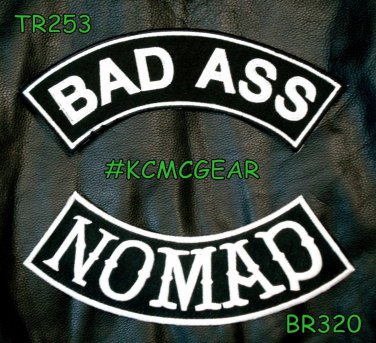 BAD ASS NOMAD Rocker 2 Patches Set Sew on for Vest Jacket