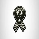 POW MIA RIBON White on Black Small Patch Iron on for Vest Jacket SB620