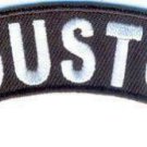 Houston State White on Black Small Rocker Patch Front for Biker Jacket Vest