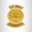 ARMY AFGHANISTAN Brown on Gold Iron on 3 Large Back Patches Set for Biker Vest J