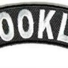 Brooklyn State White on Black Small Rocker Patch Front for Biker Jacket Vest