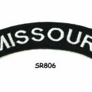Missouri State White on Black Small Rocker Patch Front for Biker Jacket Vest
