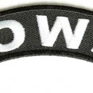Iowa State White on Black Small Rocker Patch Front for Biker Jacket Vest