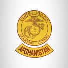 MARINE CORPS AFGHANISTAN Brown on Gold 2 Patches Set Iron on for Biker Vest and