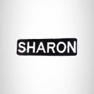 SHARON Black and White Name Tag Iron on Patch for Biker Vest and Jacket NB319