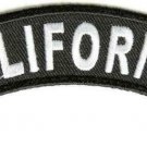 California State White on Black Small Rocker Patch Front for Biker Jacket Vest