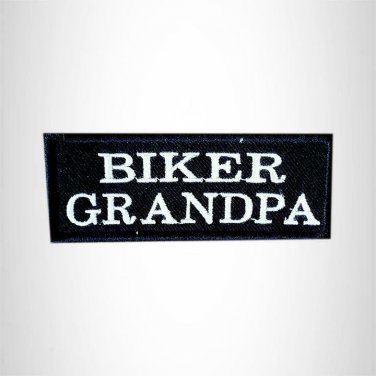 BIKER GRANDPA Small Patch Iron on for Vest Jacket SB609
