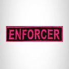 ENFORCER Pink on Black Small Patch Iron on for Vest Jacket SB593