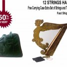 12 string Angel Shape Harp rose wood New