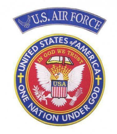 U.S Air Force One Nation Under God 2 Patches Set Sew on for Vest Jacket