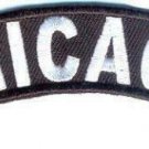 Chicago State White on Black Small Rocker Patch Front for Biker Jacket Vest