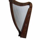 22 Strings LEVER Harp Solid Wood Celtic Irish rose Harp Engraved wood