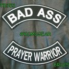 BAD ASS PRAYER WARRIOR Rocker 2 Patches Set Sew on for Vest Jacket